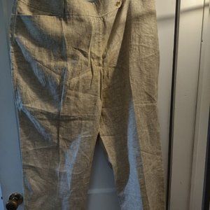 22W Vintage Jones New York Signature linen cropped pants Gingernut